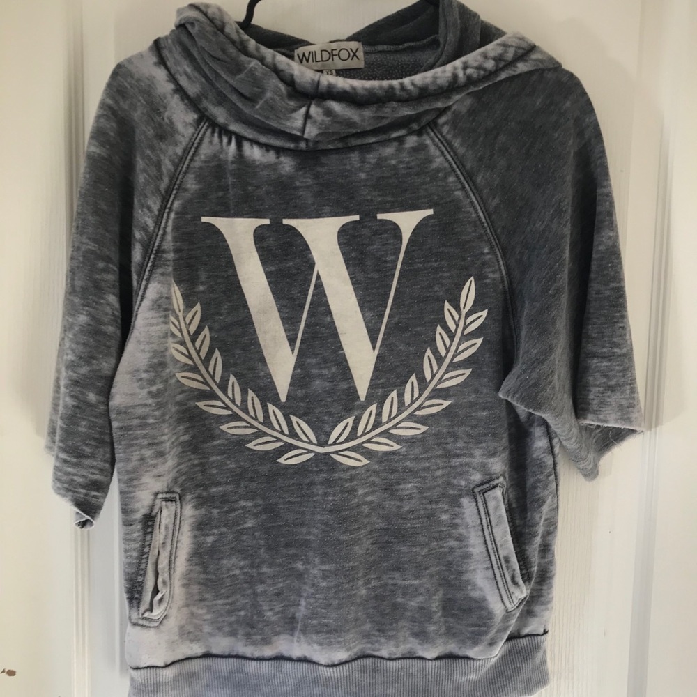 Wildfox gray hangover hoodie logo sweatshirt xs